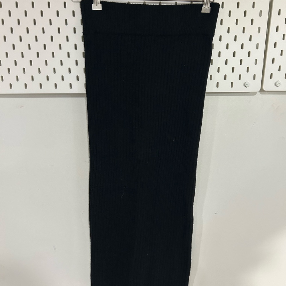 Anthropologie Black Ribbed Knit Maxi Skirt